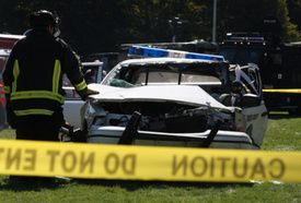 Crash with semi truck kills New York State Trooper